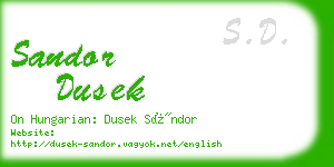 sandor dusek business card